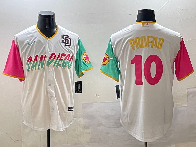 Men San Diego Padres 10 Profar White City Edition 2025 Nike MLB Jersey style 6
